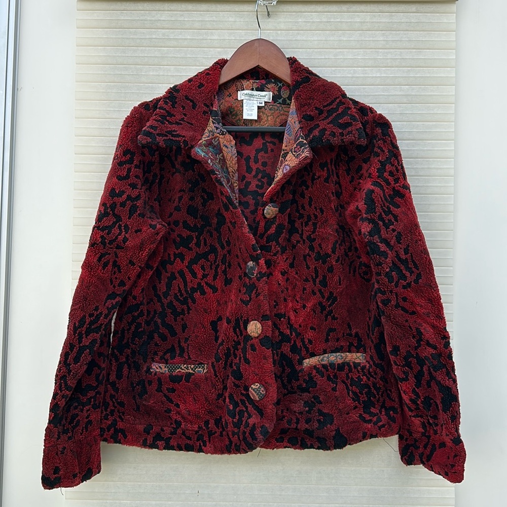 Red Leopard Vintage Fur coat